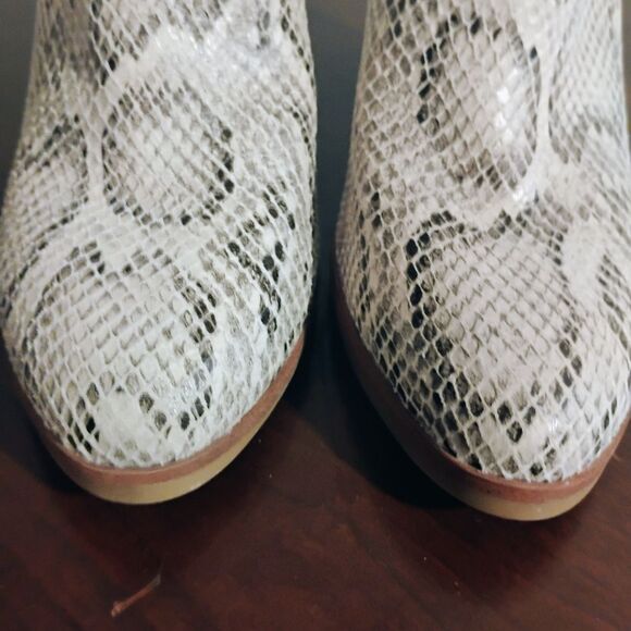 Maurices Gray and White Ankle Booties with Snakeskin Pattern - Picture 10 of 13